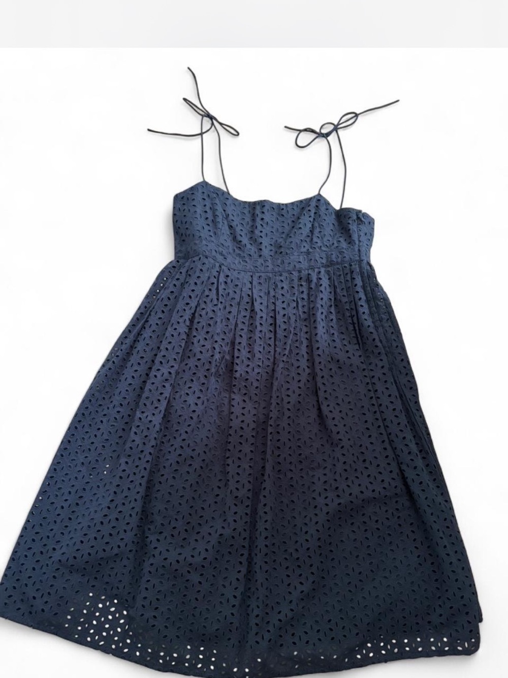 GAP Black Eyelet Tie-Shoulder Dress